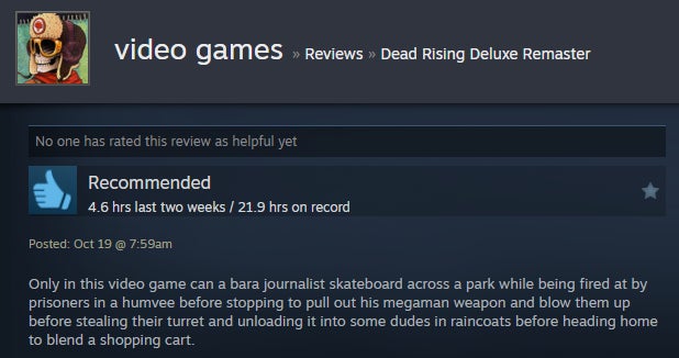 Image from the Dead Rising Deluxe Remastered article, as described in the Steam review